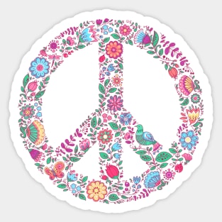 Peace Sign Flowers Sticker